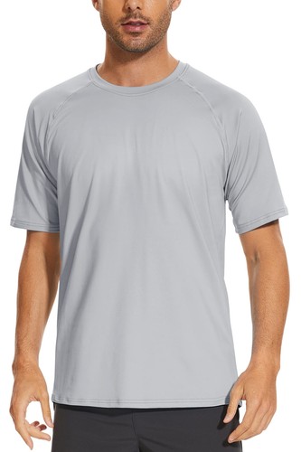 UPF 50+ Mens Performance Sun Shirts Short Sleeve Quick Dry Summer Gym Sport Tops - Picture 31 of 84