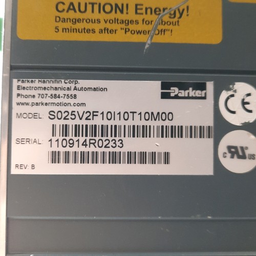 Parker S025V2F10I10T10M00 Compax3 Servo Drive 1-Axis 16/32kHz 2.5/5A 120/240VAC - Picture 2 of 8