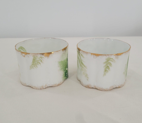 2er Set - Antike RC Rosenthal Monbijou Printemps Green Lady German China Tassen - Bild 5 von 16