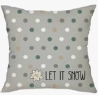LET IT SNOW Polka Dot Gray Double Sided Christmas Throw Pillow Cover Home Decor