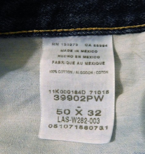 Wrangler Rugged Wear Jeans 50x32 Blue Denim Dark Wash 100% Cotton - Picture 9 of 9