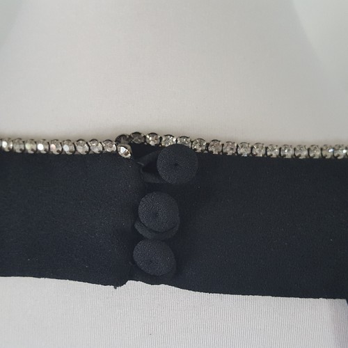 Vintage Y2K Carole Little Black Cocktail Dress 12 Rhinestone Classic Sheath NEW - Picture 7 of 12