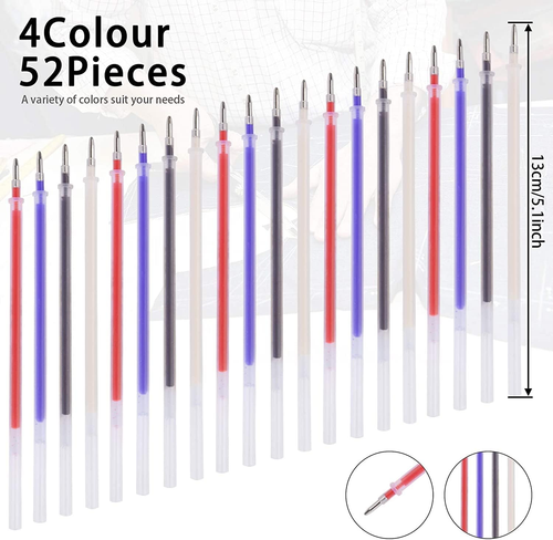JANYUN 4 Stück Hitze Radierbare Stifte für Stoff mit 28 Minen Stoff Markierstift - Bild 3 von 12