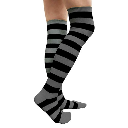 COUVER Women Striped Fashion Thigh High/Over Knee Stocking Socks, 1 Pair - Picture 69 of 90