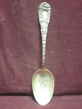 Sterling Vintage Durgin CHRYSANTHEMUM TABLE SPOON 8 1/4" 89g  Monogram   F
