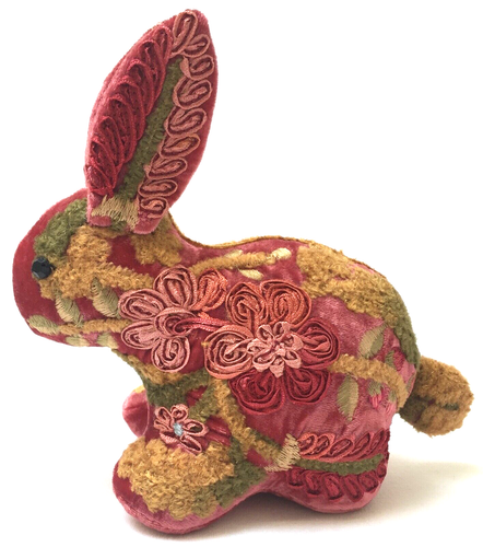 Anke Drechsel Hope Bunny Sherbet Bestickt Seiden Samt Kissen Rosa Pink - Bild 2 von 11