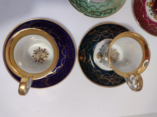 ROYAL VIENNA,GLORIA demitasse 6 cups and saucers.Full set. Courting couple.RARE - Picture 7 of 12