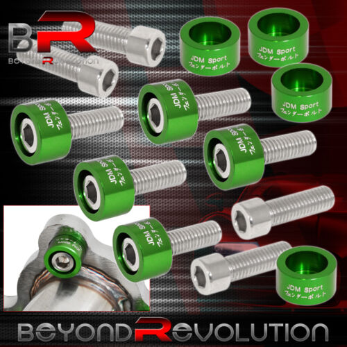 For Honda D-Series Manifold Header/Cam Cap/M8 Fender/Valve Washers Kit Green - Picture 3 of 5