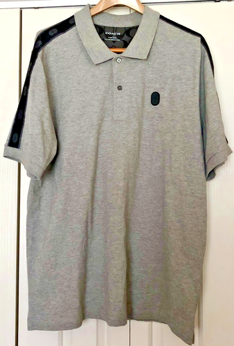 coach poloshirt xl grau schwarz baumwolle