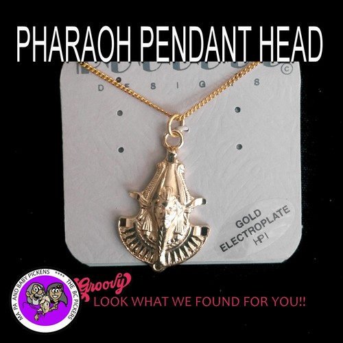 Pharoah Jewelry Gold Silver Pewter Hoop Earrings Necklace 1980 ROCCOCO - Bild 3 von 8