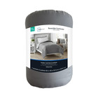 New ListingMainstays Unisex Grey/Light Grey Reversible Microfiber Comforter Twin Xl 66x90in