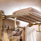 Aluminum Foldable Antique Brass Bath Towel Rack Active Bathroom Towel Holder Dou