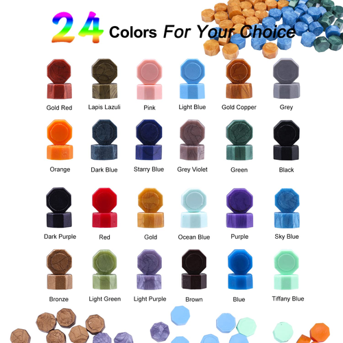 Wax Seal Stamp Kit with Gift Box, Wax Letter Seal Kit with 24 Colors 650 Pcs Wa - Picture 3 of 12