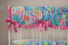 Padded Crib Rail Cover / Guard - Mermaid Nursery, Made to Order in 3-4 Week