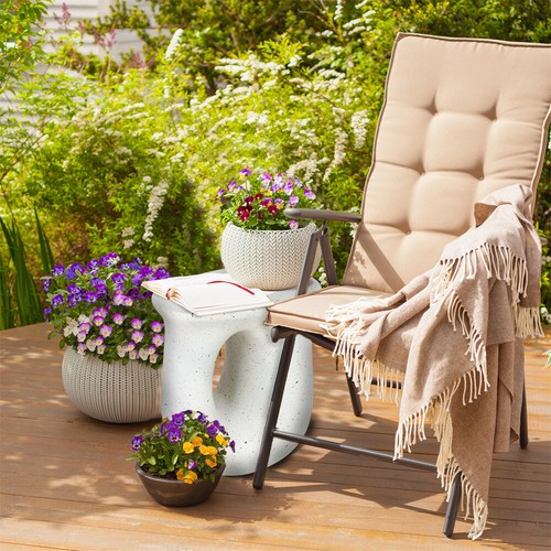 FATIVO Side Table Terrazzo Coffee Tables Magnesia Concrete Stool Stand Outdoor - Picture 5 of 13