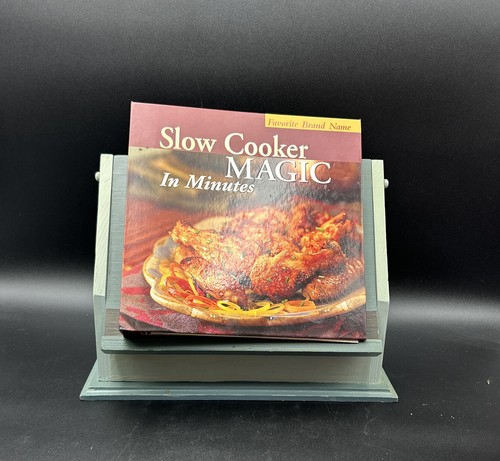 Vtg Handcrafted Wood Cookbook & Recipe Stand & Card Box, Tole Painting - Picture 9 of 11