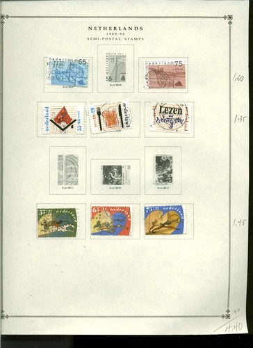 Collection, Netherlands Part G Scott BOB Pages, 1940/1994, Cat $94 Mint & Used - 第 16/21 張圖片