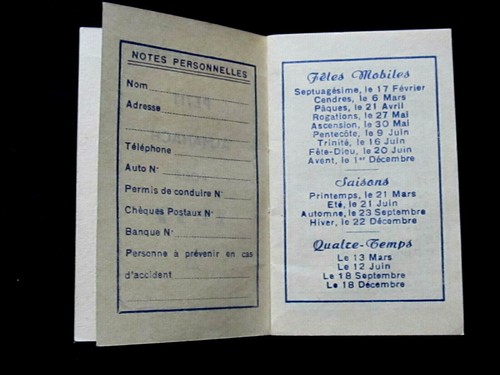 RARE petit Almanach 1957  "GALANTERIE"  Imprimerie M. CAMACHO Lagnieu (Ain) - Picture 5 of 7