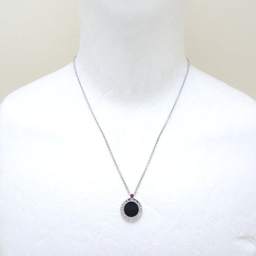 BVLGARI Save the Children Necklace Onyx 1P Ruby 356910 Silver 925 38.5-45.5cm - Picture 2 of 8