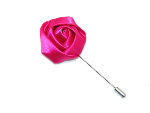 Silk Rose Flower Corsage Boutonniere Stick Lapel buttonhole Grooms Wedding UK - Picture 9 of 16