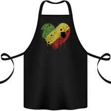 Love Republic of the Congo Flag Day Football Cotton Apron 100% Organic