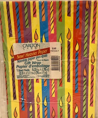 New Vintage Gift Wrap Paper Birthday Anniversary Celebration Multicolor USA - Picture 1 of 2