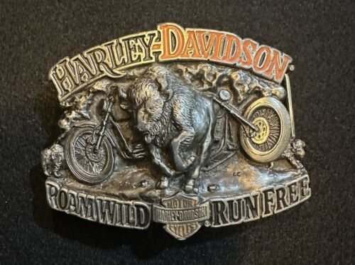 Leather Belt With Harley Davidson Vintage Buckle - Picture 12 of 15