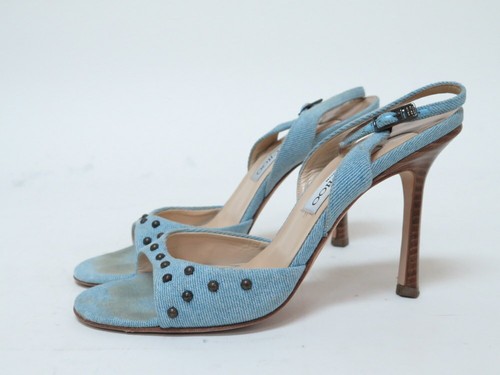 Jimmy Slingback Choo 5 Sandal Bleu Clouté Denim Taille Clair 38 wrrpAI