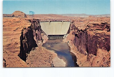 Glen Canyon Dam Visitors View Point Page AZ Chrome Postcard Vtg Unposted