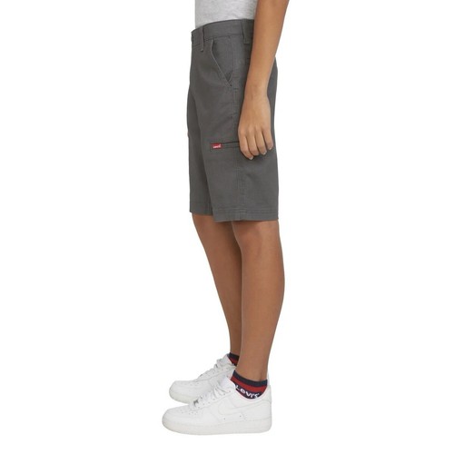Levi's Youth Cargo Short Grey Boys Shorts Color Gray Straight Fit Sizes 6-10 - Picture 2 of 3