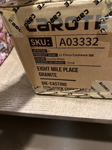 Carote A03332 Granite White Non Stick 11 Pieces Cookware Set With Lid - 第 4/4 張圖片