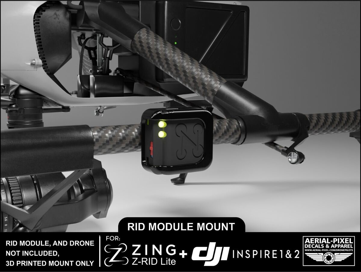 DJI Inspire 1 or 2 Zing Z-RID Lite Mount for Remote ID (Module Not Included) DJI Inspire 1 or 2 Zing Z-RID Lite Mount for Remote ID (Module Not Included)