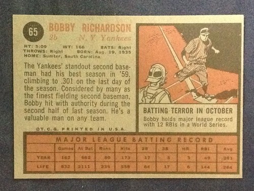 Topps Baseball 1962,1966,1967,and 1968 YANKEES PICK A CARD DROPDOWN EX-NM-MT - Picture 14 of 88
