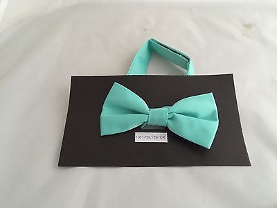 Mint Green Polyester BOYS Ready Pre-tied Bow tie > 60 Colours Available in Shop Mint Green Polyester BOYS Ready Pre-tied Bow tie > 60 Colours Available in Shop