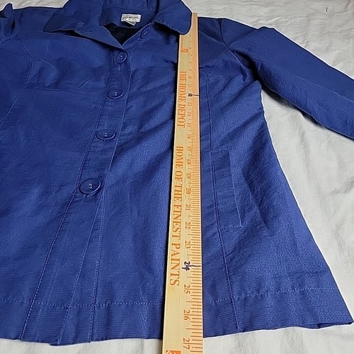 Chicos Jacket Womens Medium (1) Blue Sparkly Academia Lagenlook Career Blazer - Picture 9 of 11