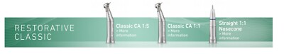 Bien Air Restorative Classics Set w/ MX2 Motor; CA 1:5, CA 1:1, Straight 1:1