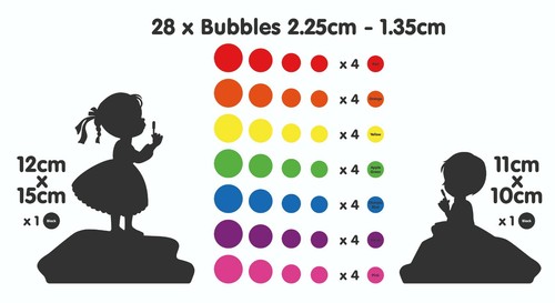 Girl / Boy Blowing Rainbow Bubbles Vinyl Decal / Wall Art / Window Decal - Picture 4 of 37