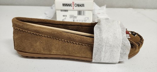 Minnetonka Women's Thunderbird ll Dusty Brown Suede Beaded Moccasin Shoe 603 NIB - Bild 4 von 10