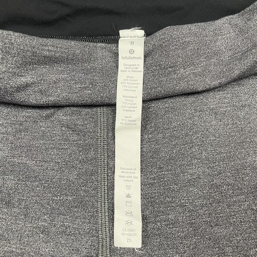 Lululemon Pace Rival Crop Leggings 22” Womens Sz 8 Heathered Black Luxtreme - Picture 8 of 17