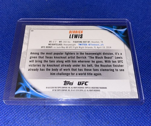 2019 TOPPS UFC KNOCKOUT BASE DERRICK LEWIS #68 - Foto 4 di 4