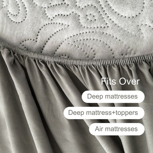 Light Gray Full Mattress Cover Waterproof Mattress Toppers for Bedroom Hotel - Picture 3 of 7