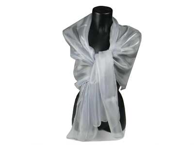 Stola Argento Stole Eleganti Stola Cerimonia Lucida Argento Grigio