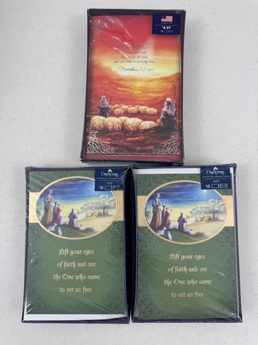 3 Packs Christmas Cards & Envelopes Holiday Time Religious Dayspring Christian