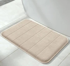 Drydiet 6 Bath Mats Thick Bath Mat Non Slip Guest Suite Beige 17in x 23in
