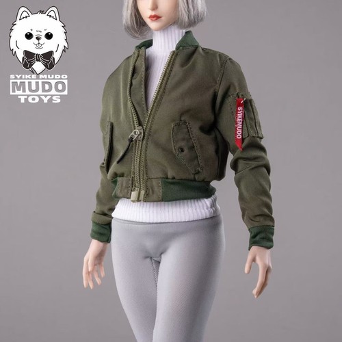 1/6 Female Bomber Jacket Zipper Coat Clothes Model For 12"TBL PH Action Figure - Picture 7 of 8