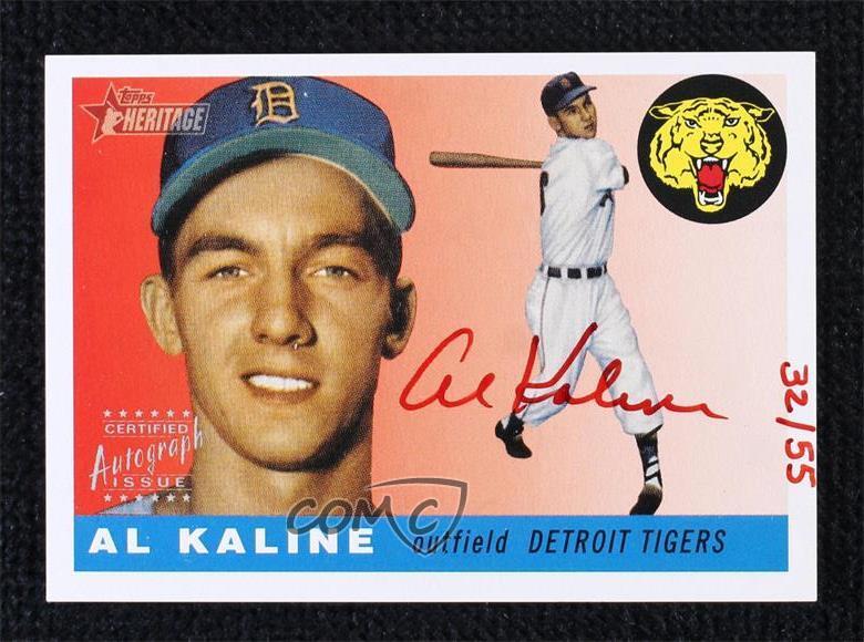 2004 Topps Heritage Real One Auto Red Ink 32/55 Al Kaline #RO-AK HOF