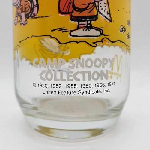 CAMP SNOOPY GLASS McDonald's HAPPY SNOOPY Charlie Brown Peanuts - Picture 5 of 5