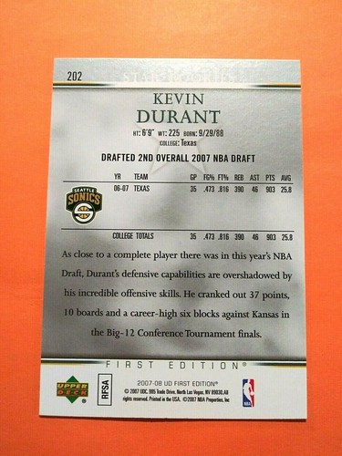 2007-08 Upper Deck First Edition 230 Card COMPLETE SET Kevin Durant ROOKIE - Picture 2 of 8
