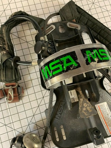 Vintage MSA Firefighter Coal Miners Oxygen Harness Strap Pack Safety Mask Tool - Picture 4 of 6