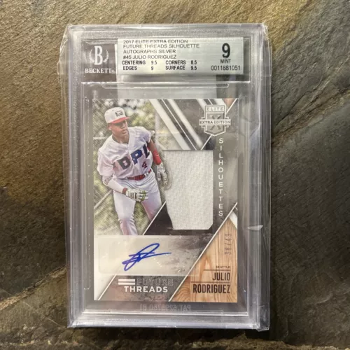 2017 Elite Future Thrds Silhtte Julio Rodriguez Patch Auto Silver /49 BGS 9 POP1